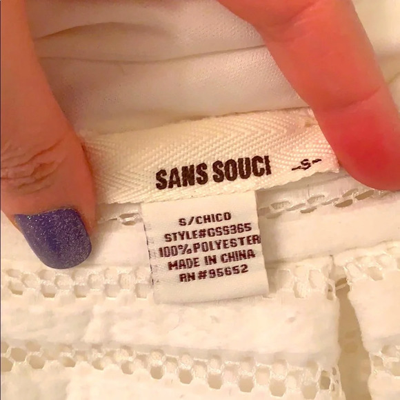 Sans Souci White Layered Skater Skirt - size Small - Picture 10 of 13